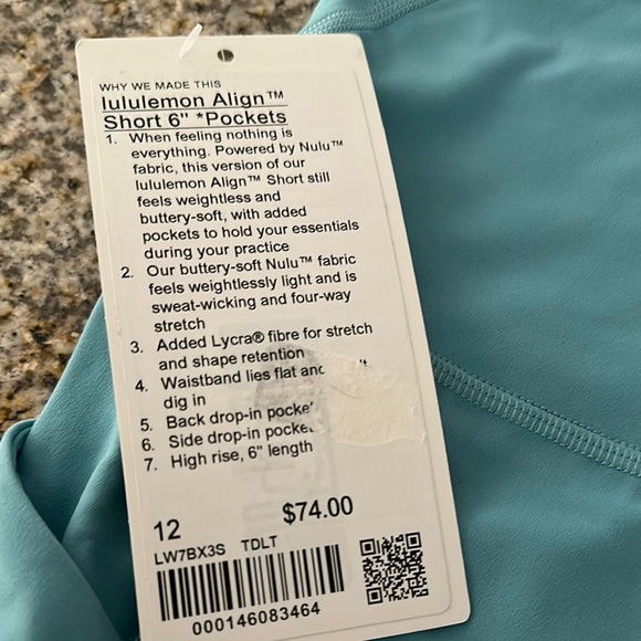 NWT Lululemon Align 6” shorts - Picture 2 of 3
